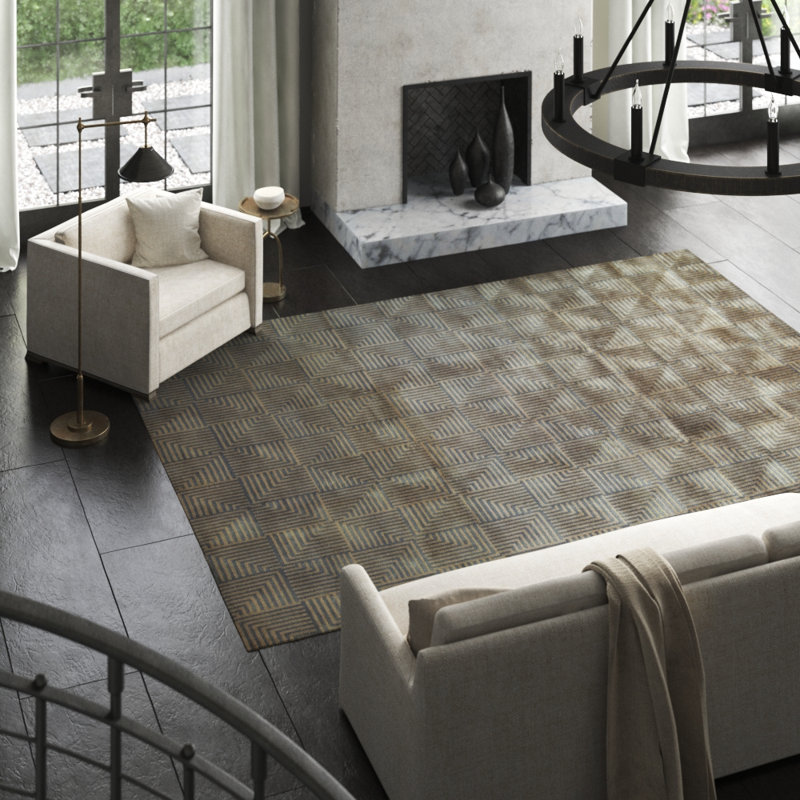 Hand-Knotted High-Quality Green Area Rug