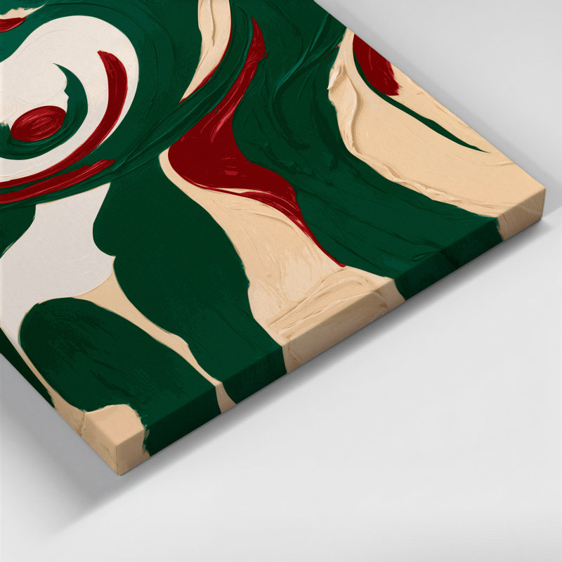Abstrait art figuratif sur toile vert 78, H 30 po x l 20 po