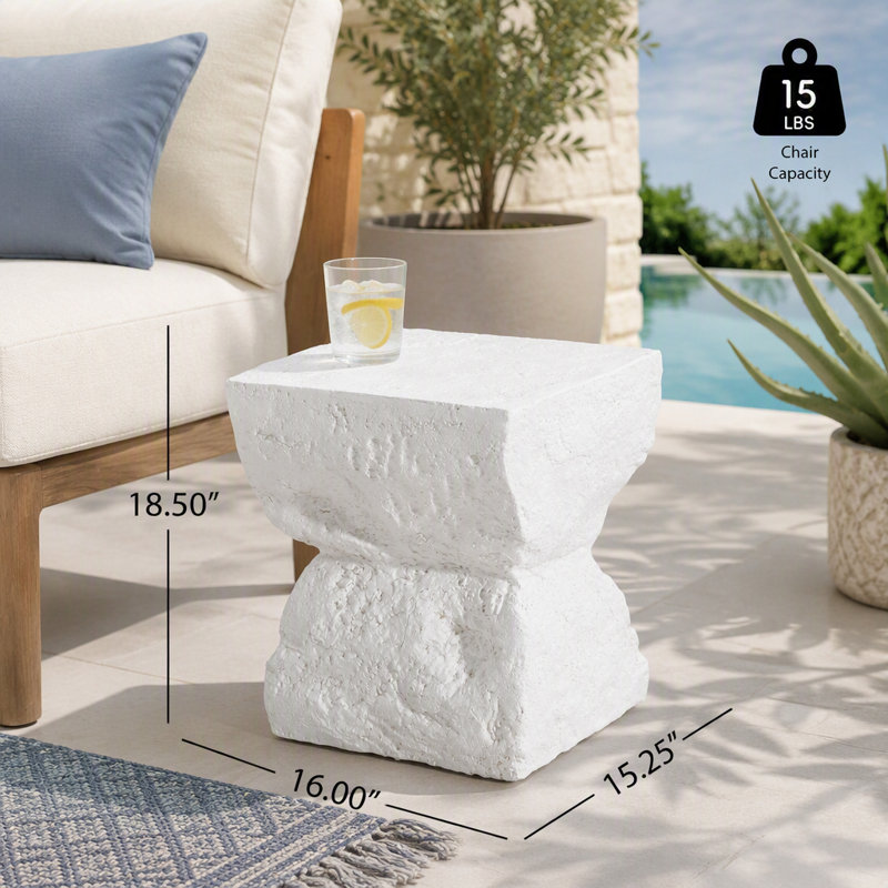 Table d'appoint Cleo Outdoor Paito, Blanc