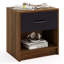 Table de chevet moderne avec table de chevet et tablette ouverte pour petits espaces - brun