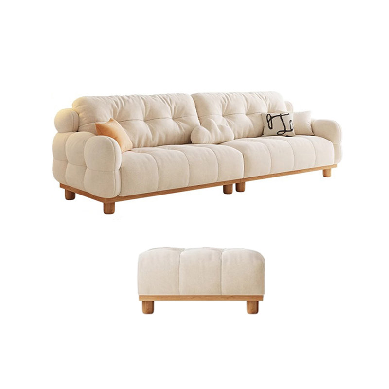 Log cream style simple fabric sofa set