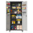 Heavy-Duty 71" Metal Garage Storage Cabinet with Wheels, Lockable Adjustable Shelves & Pegboard Panels-2144303331