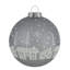 Boules de Noël suspendues en verre transparent et gris 4 carats de 3,25 pouces (80 mm)