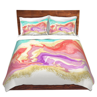 Ensemble de housse de couette en microfibre DiaNoche par Noonday Design - Marbre coloré