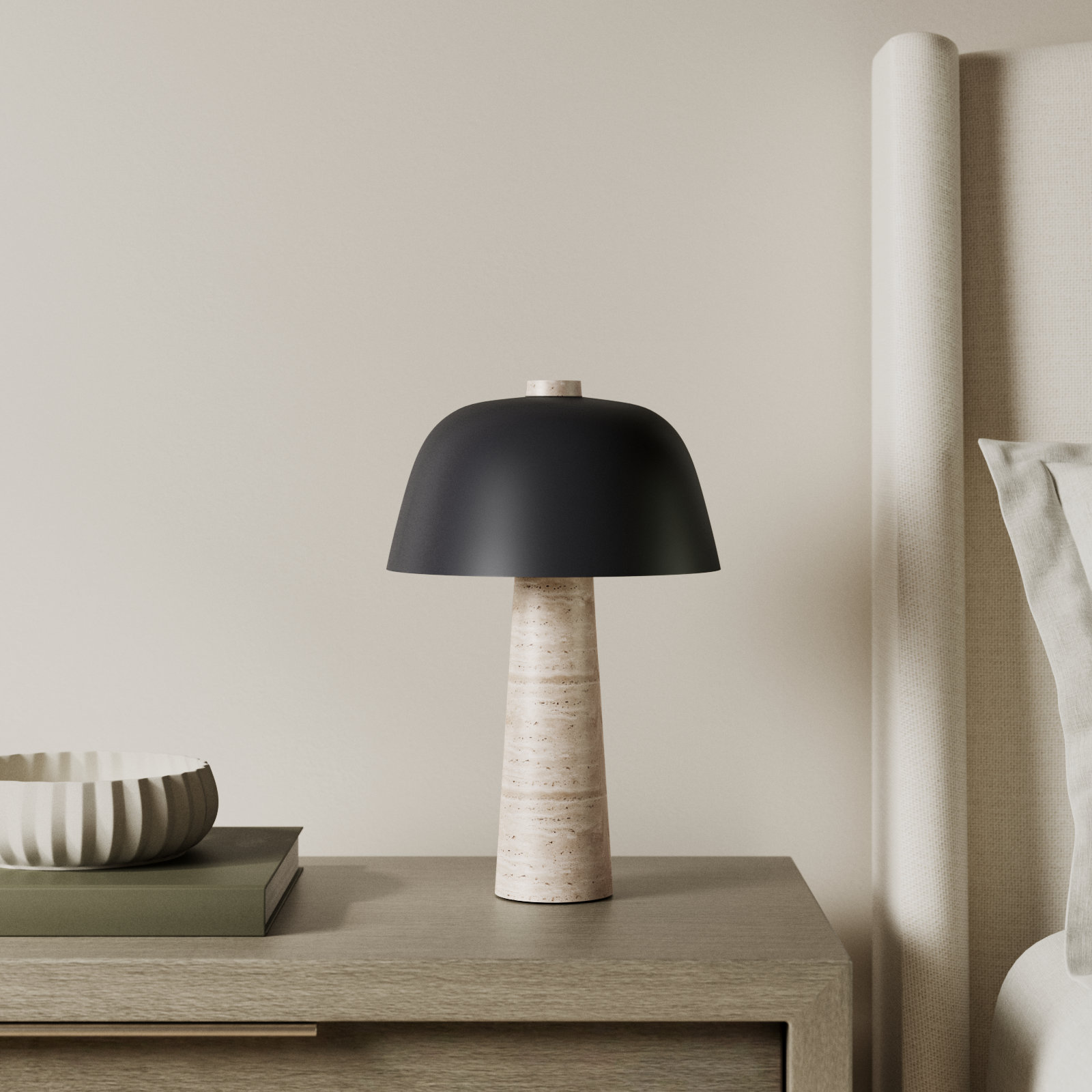 Maia Accent Table Lamp, Black, 16.1" H x 11.4" W x 11.4" D