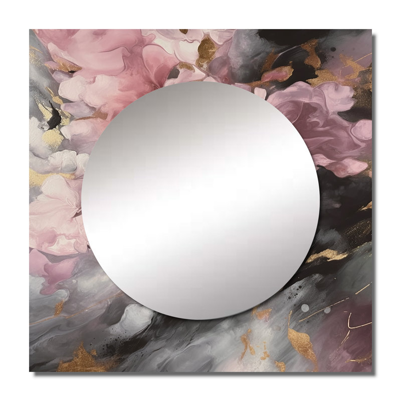 Alcanza - Miroir floral hortensia décoratif mural pour chambre à coucher, 23 po x 23 po