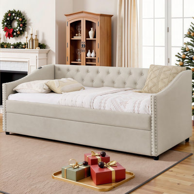 Twin Size Convertible Daybed with Pull-Out Trundle & USB Charging – Sofa, Sleeper, and Guest Bed Solution for Compact Spaces