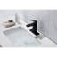 Robinet de lavabo de salle de bain avec poignée simple et bonde escamotable, noir mat, bonde anti-fuites pour trop-plein, aération d'eau-121639265