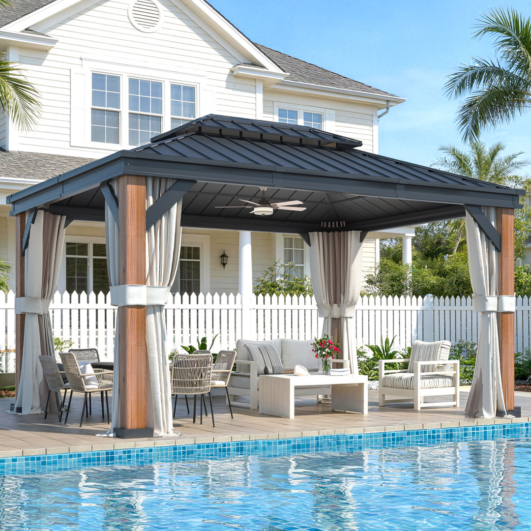  12 Ft. W x 16 Ft. D Aluminum Gazebo EROMMY