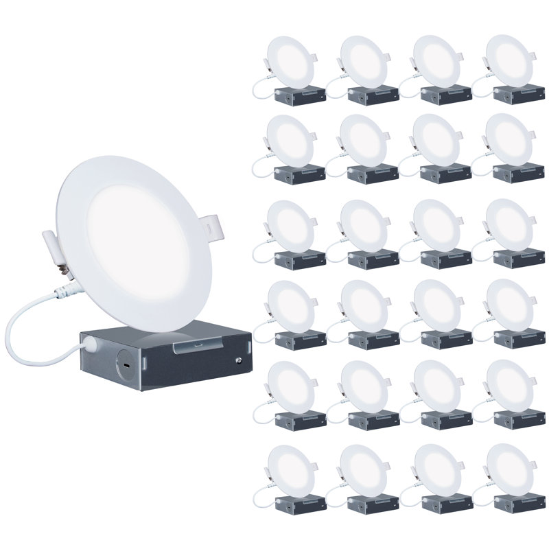 4" Slim Recessed LED, 9W, 6000K Clear White, Dimmable
