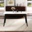Table de salle à manger rectangulaire blanche 54,61 "au design moderne, surface en pierre frittée, pieds en métal noir, haute dureté et table, peut accueillir 6 personnes, anti-taches