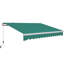 Auvent de patio rétractable, abri pare-soleil 13 pi x 8 pi avec manivelle pour terrasse, balcon, cour, vert-134452351-134452356-134452357