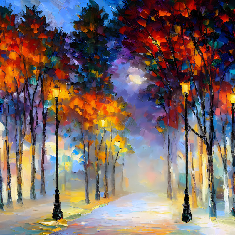 Evening Park Lights, 24" H x 24" W