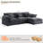 117.2" L-Shape Sectional Sofa Cloud Modular Deep Seat Couch Chenille Fabric Dark Grey with Ottomans-1245986087