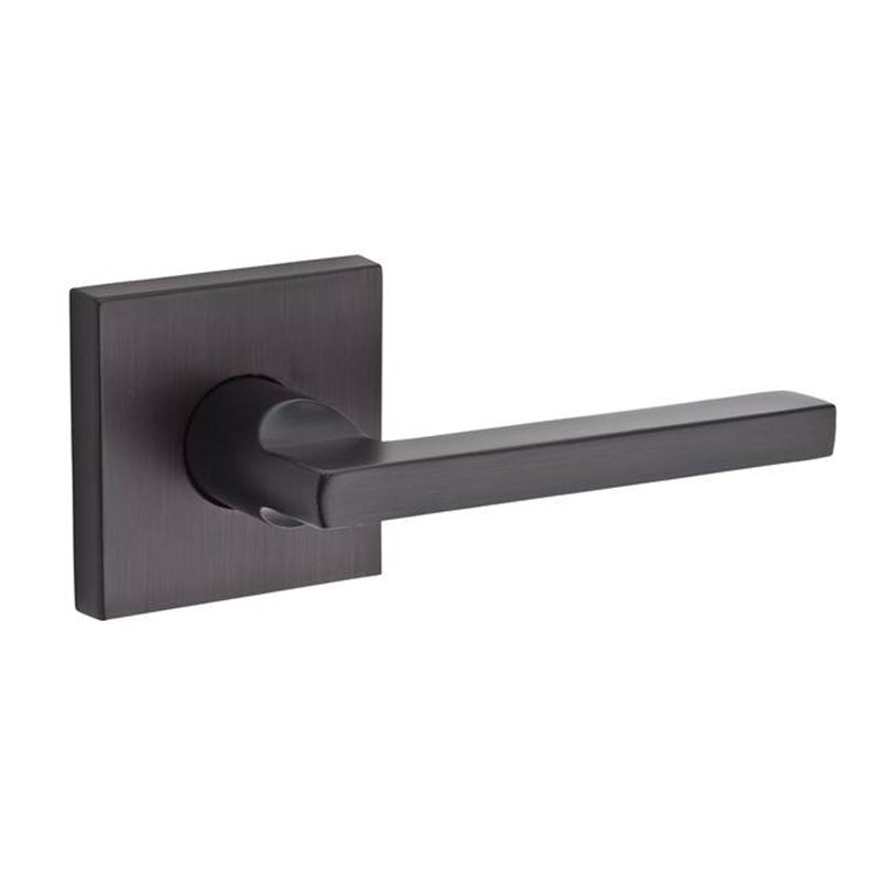 Single Dummy Door Lever with Contemporary Square Rose, Venetian Bronze, Right