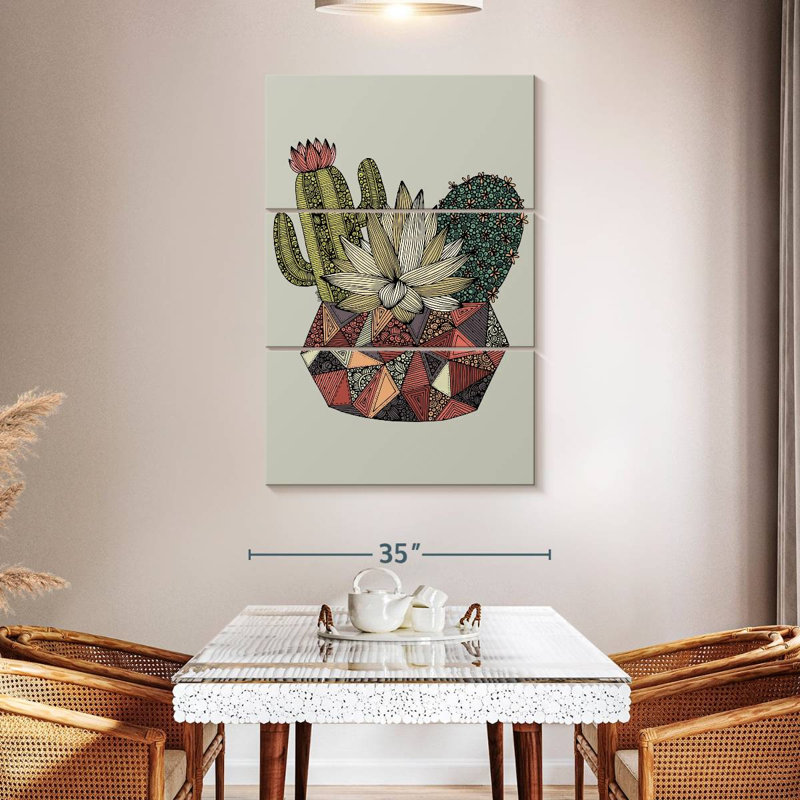 Harnek Geometric Cactus, 50" H x 32" W