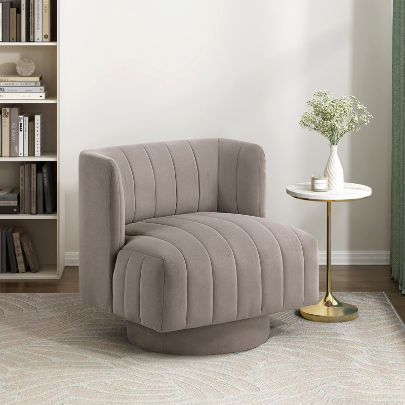 Chaise pivotante moderne rembourrée Comfort Taupe, Taupe