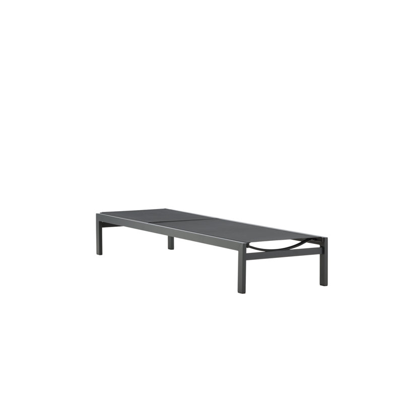 Fen 195cm Long Reclining Single Sun Lounger, Black