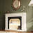 Beige + Black Manufactured Wood Electric Fireplace