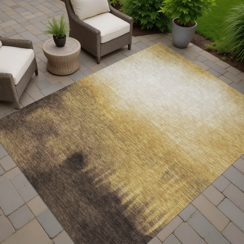 Machine Washable Indoor/Outdoor Magruder ACN2420 Abstract Rug, Rectangle 3' x 5'