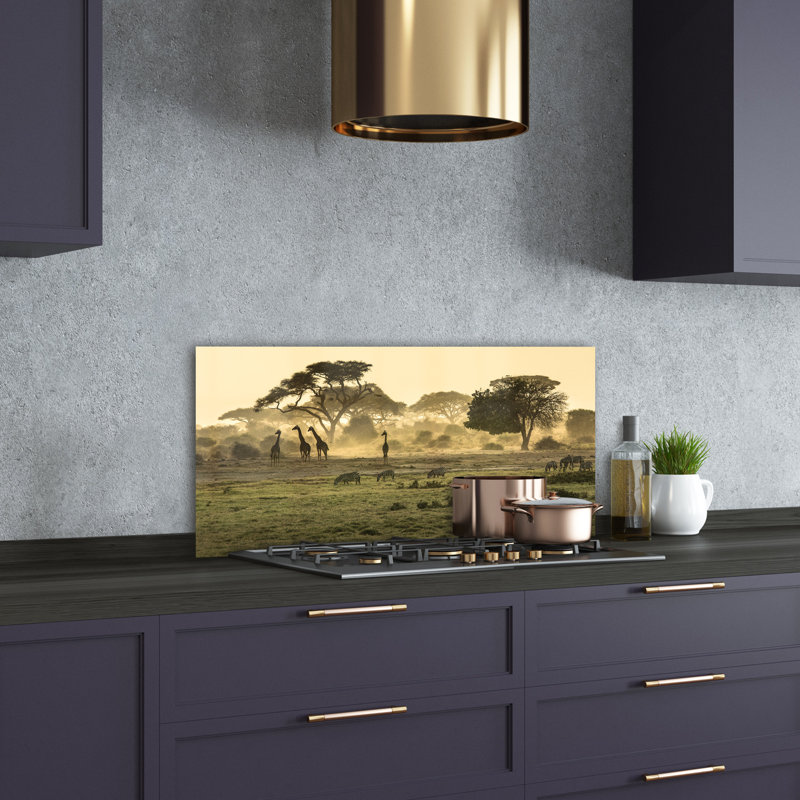 Lionela 50cm W x 100cm L Glass Peel and Stick Panel