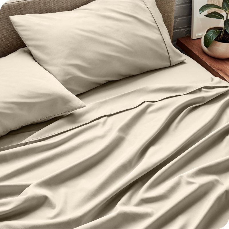 Ensemble de draps en microfibre Ebern Designs, Sable