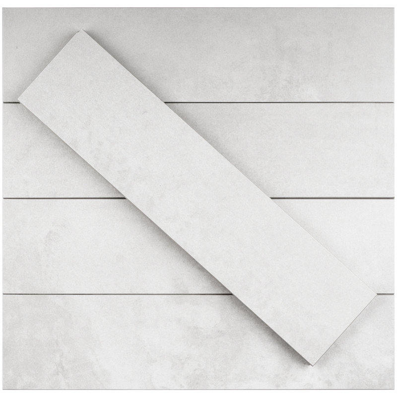 Le Leghe Subway 3 in. x 12 in. Matte Porcelain  Floor and Wall Tile, Stagno White