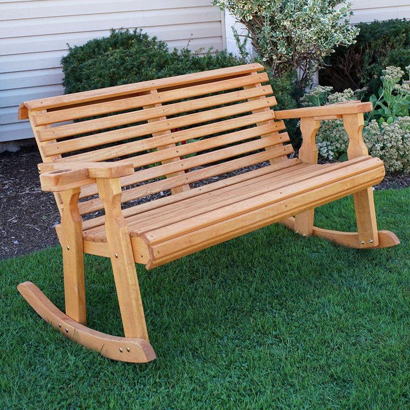 Banc double berçant robuste à dossier rabattable 800 lb, Sans finition