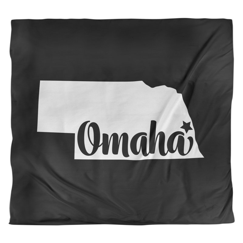 Housse de couette omaha nebraska, Housse de couette pour très grand lit, Noir, Microfibre