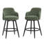 Tabouret de comptoir pivotant Kepler 26"H rembourré avec pieds en métal, design capitonné (ensemble de 2)-366180616-366180617