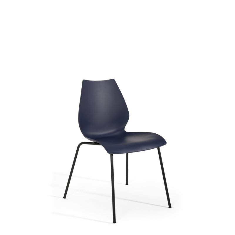 Maui Chair by Vico Magistretti, Chrome Steel, Light Blue