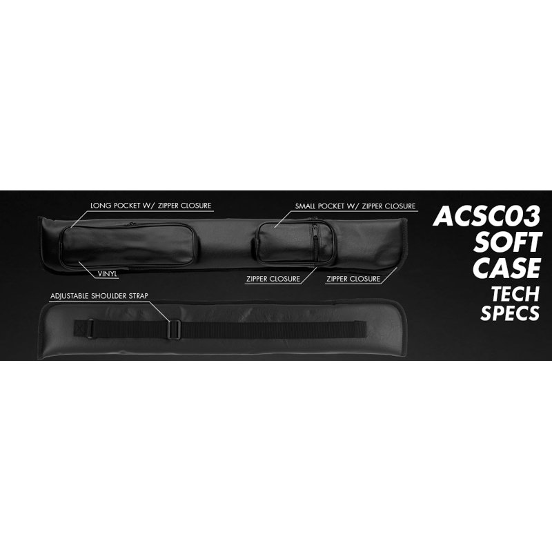 34.5" Deluxe Pool Cue Case in Vinyl/Black