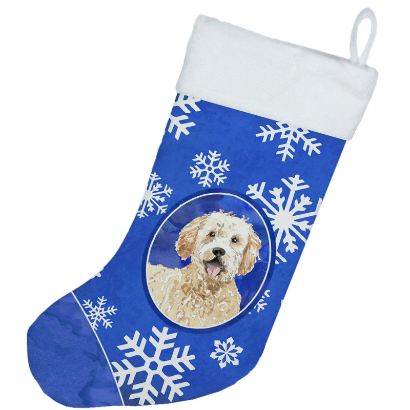 Chaussette de noël winter flocons de noël, Goldendoodle