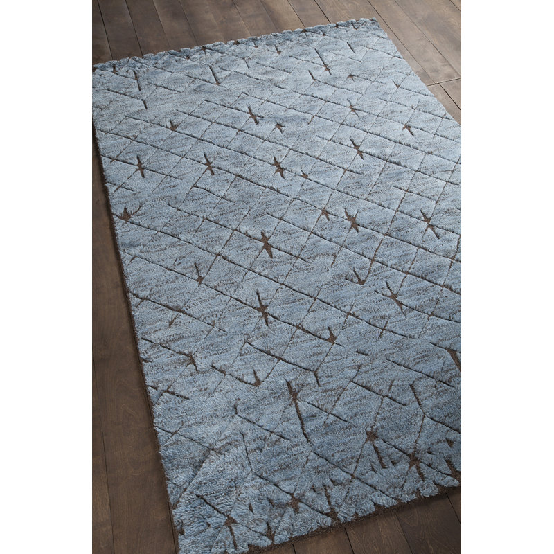Genna Hand Knotted Cotton Geometric Area Rug, Rectangle 5' x 7'6"