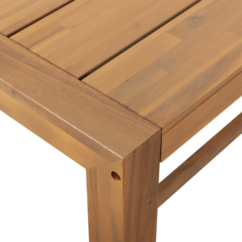 5-Piece Rustic Patio Bar Set, Patio Table and Chairs Set with Ergonomic Chairs, Solid Wood Slatted Tabletop, Light Teak