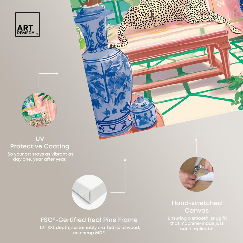 Décoration murale bord de mer Cheetah Living Pastel II par Art Remedy, tendue avec châssis, 16 x 24, H 24 po x l 16 po