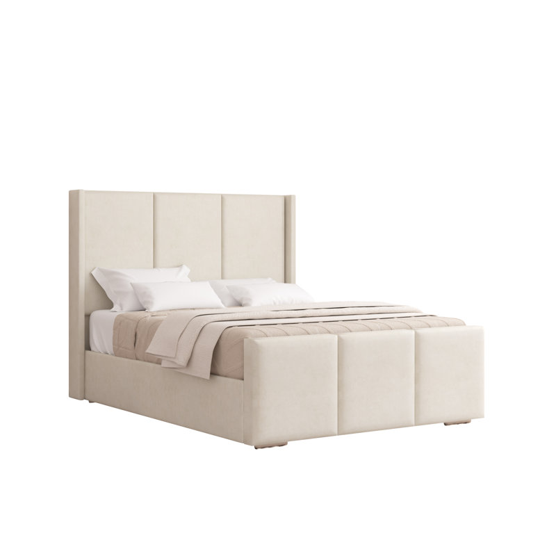 Berlin Bed Frame - Plush Velvet, Single (3'), Cream