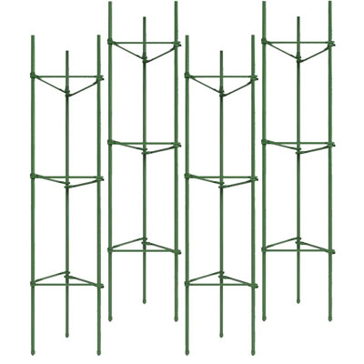 Paquet de 6 piquets de jardin de 48 pouces, support de plante robuste en piquets de jardin en métal, treillis pour légumes grimpants, 18 piquets + 54 bras, pour tomates, concombres, pois, vigne
