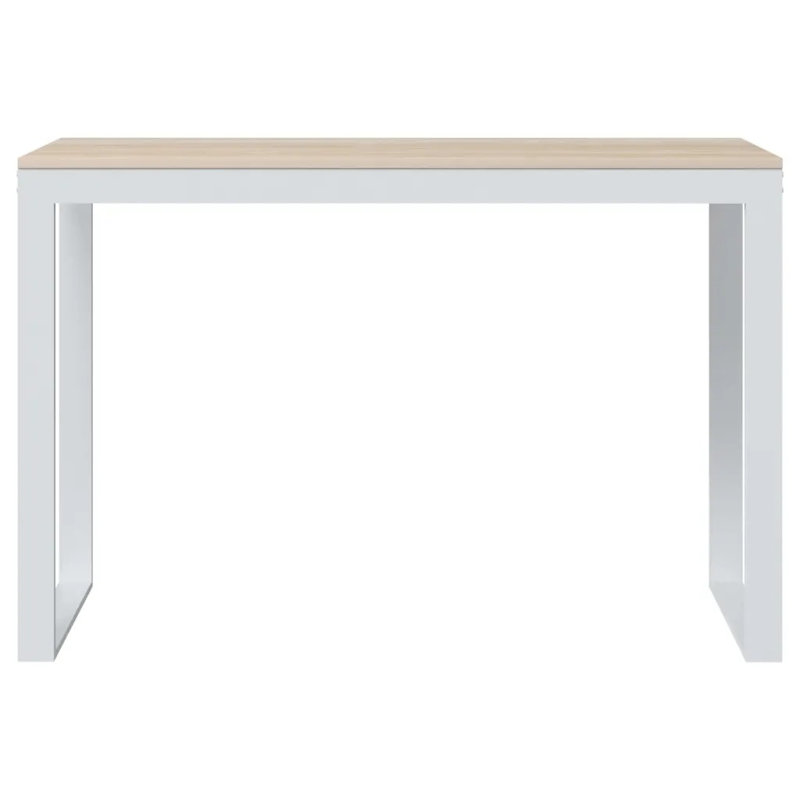 Abdalmalak Solid Wood Top Writing Desk, White/Oak