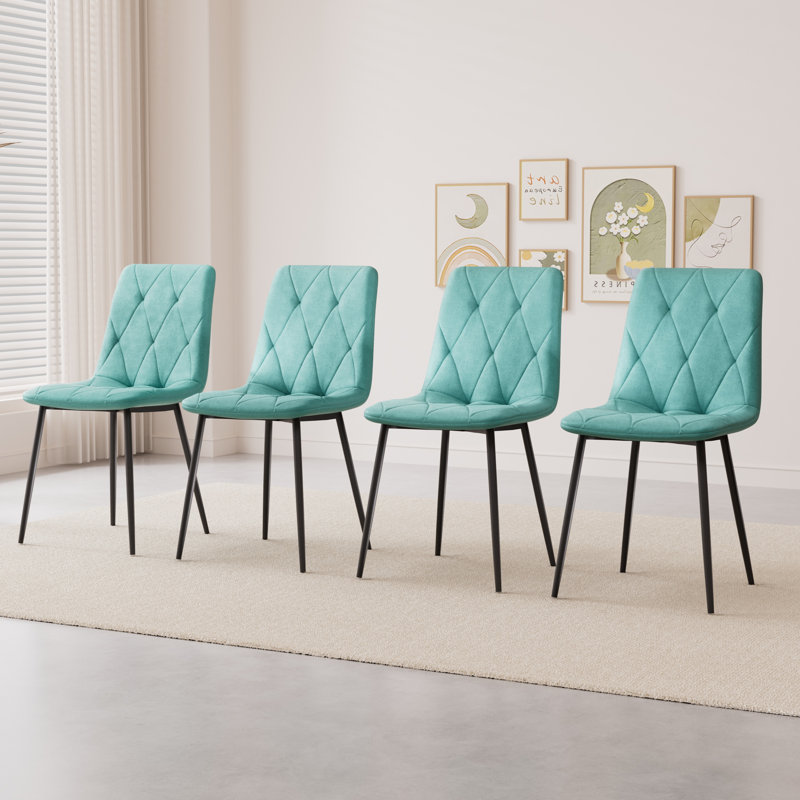 Chaise d'appoint rembourrée Freixa Velet, Bleu vert