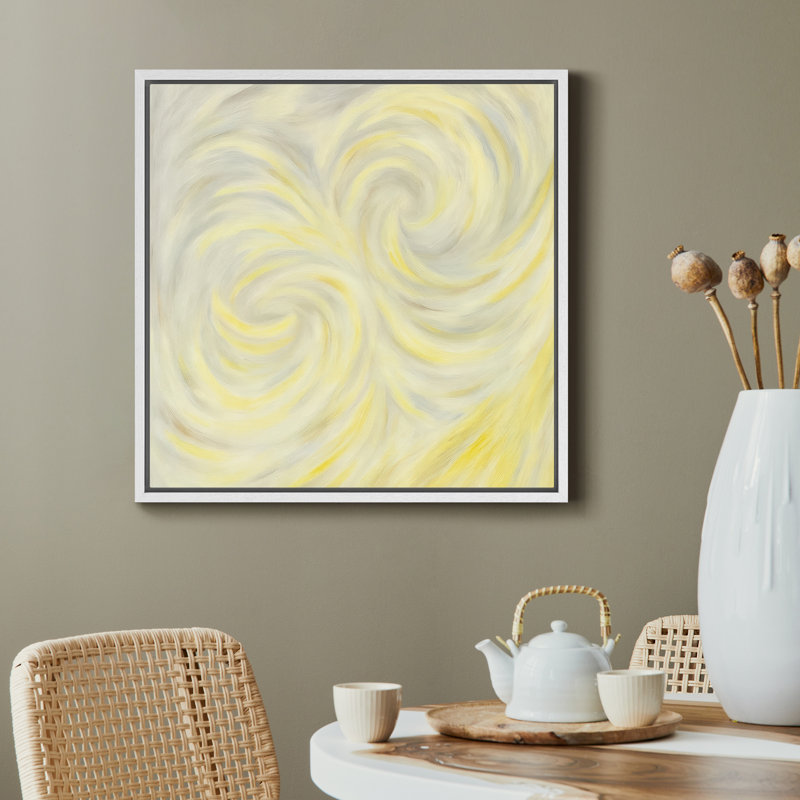 Reproduction d'art encadrée sur toile encadrée pour décoration de salon, H 24,8 po x l 24,8 po, Blanc