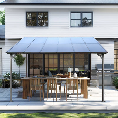 10' X 12' Outdoor Gazebo Pergola, Metal Awning With Roof, Heavy Duty For Patio, Decks, Backyard - Construction & Resistance Pergola