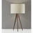 Treble Walnut Wood Table Lamp