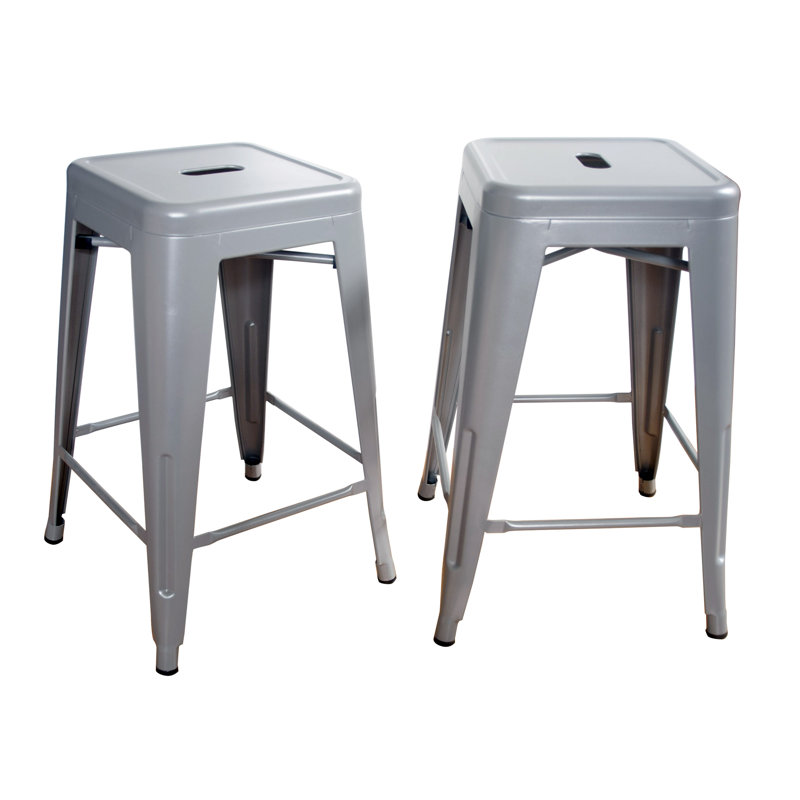 Argent, Tabouret de comptoir (assise de 24 po de hauteur), 2