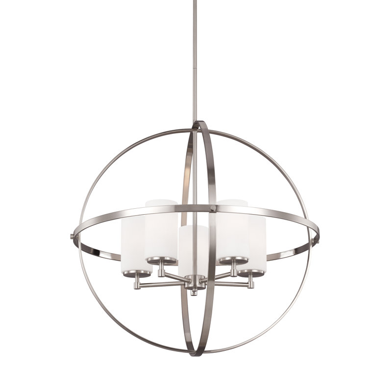 Alturas Five Light Chandelier from Generation Lighting , Brushed Nickel, No