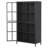 Premium Black Metal Storage Cabinet With Tempered Glass Doors, Adjustable Shelves, Anti-Tipping Device, Magnetic Silent Closure, And Adjustable Feet For Home And Office Use