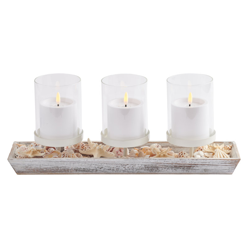 Plateau votif Sea Treasures, Tanné, H 7,48 po x l 17,52 po x P 4,72 po
