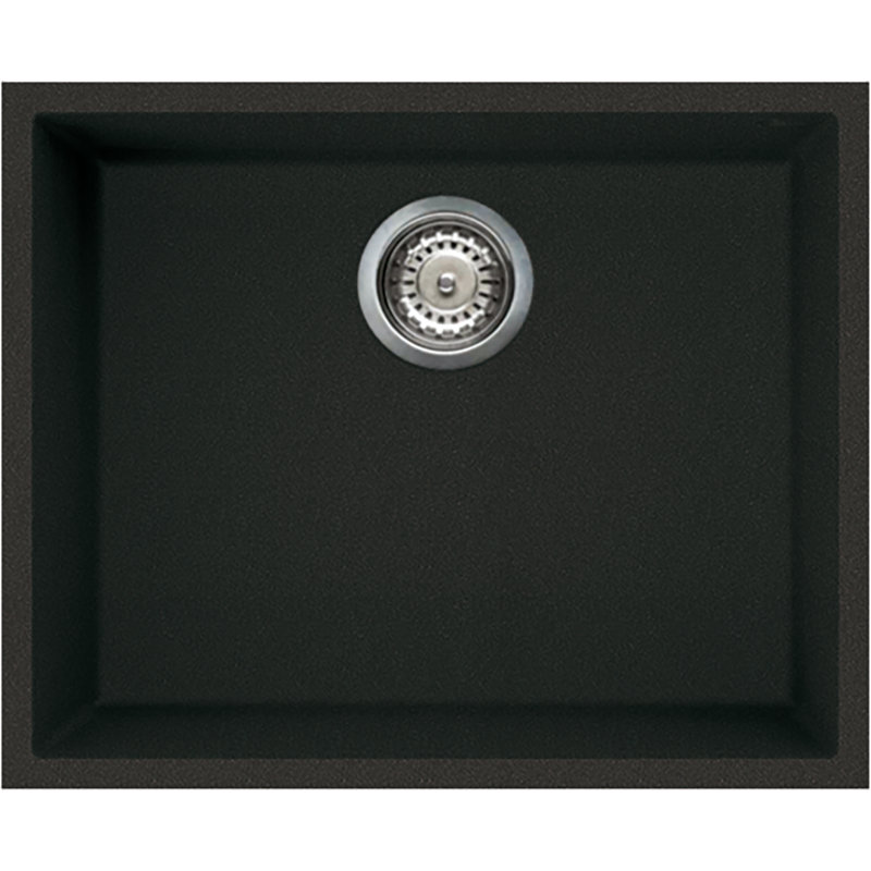 Quadra Single Basin Undermount Kitchen Sink, Cast Iron