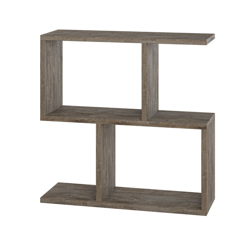 Barbara Side Table Modern 2-Tier Design with Storage Compartments, Dark Coffee