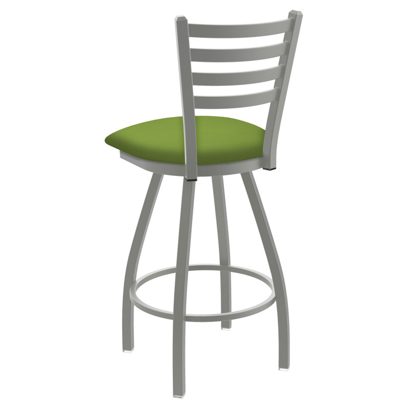 Tabouret de bar pivotant de 36" Evers, Nickel anodisé, Vinyle - vert kiwi Canter